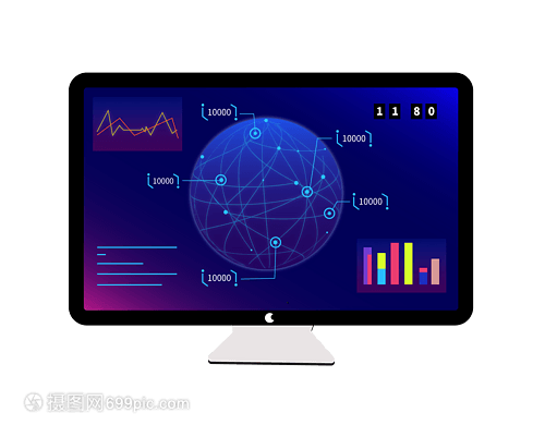 球形線性數(shù)據(jù)化顯示 科技感與計算機數(shù)據(jù)服務的完美融合